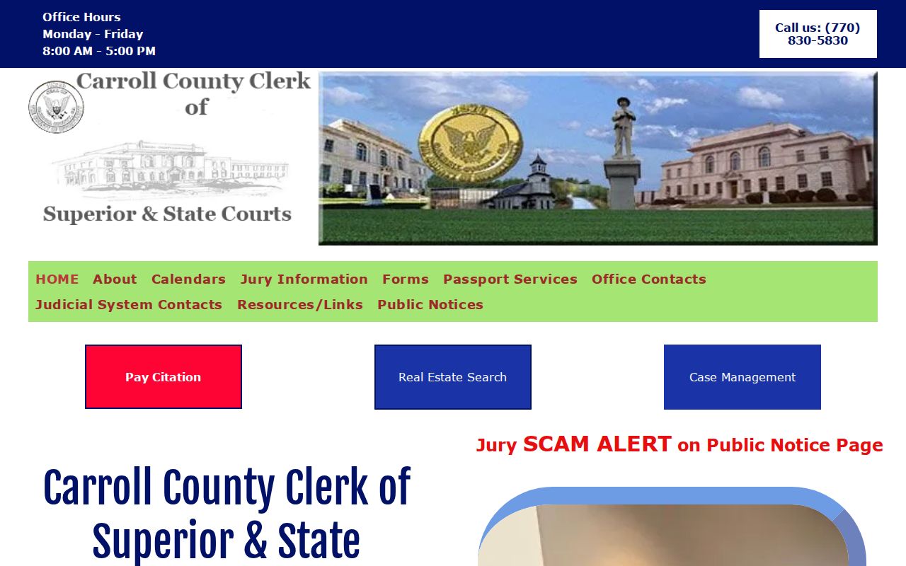 Carrollton residents directory Superior Court clerk records