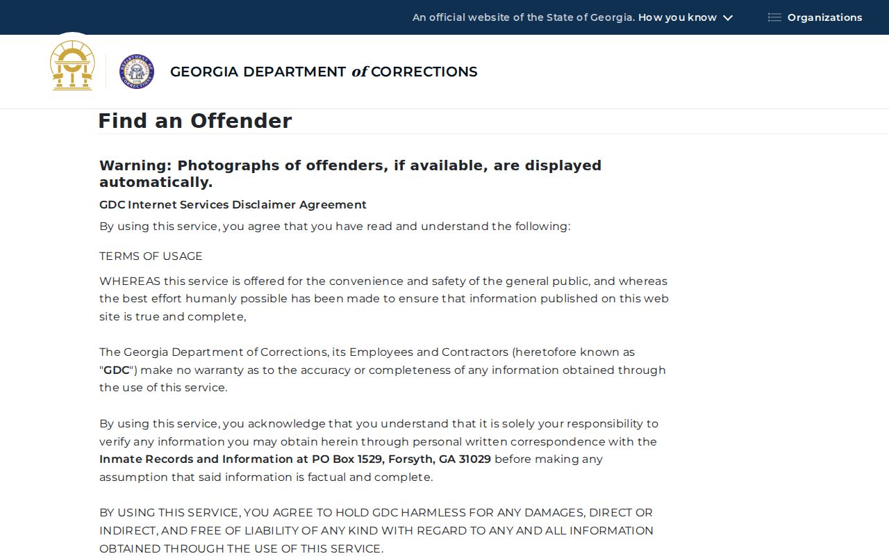 Carrollton neighbors Georgia offender query search screen