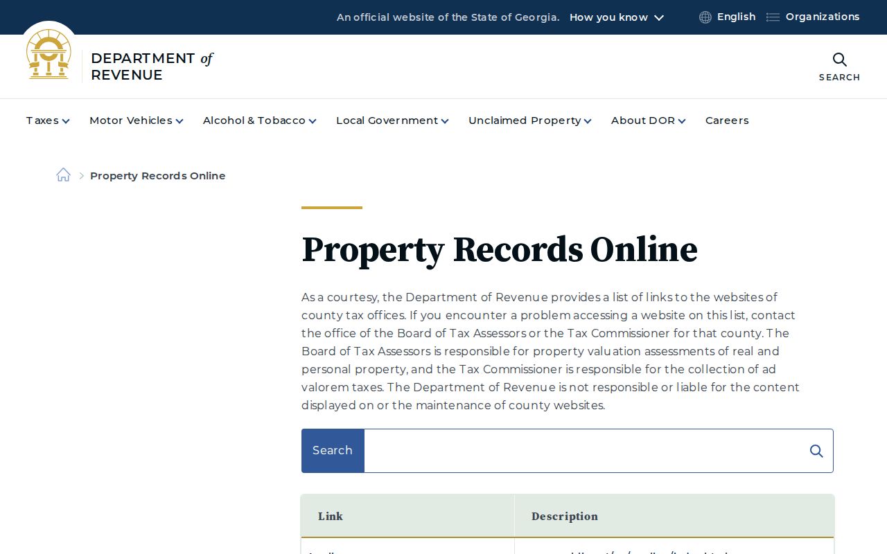 Carrollton street directory Georgia property records portal list