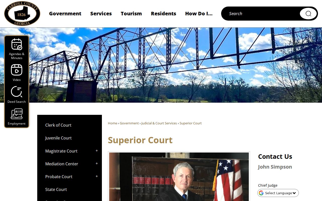 Carrollton street directory Superior Court deed search route